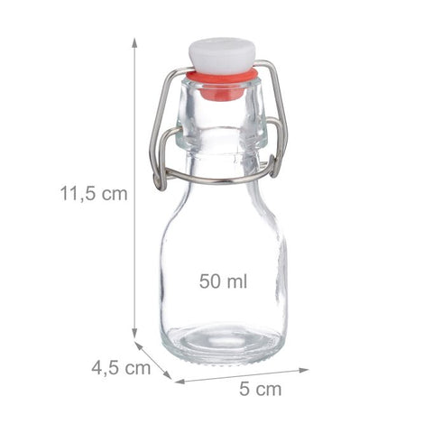 Mini Swing-Top Bottles 50ml (Grolsch Style) - Tiny Flip-Top Bottles for Samples & Liqueurs
