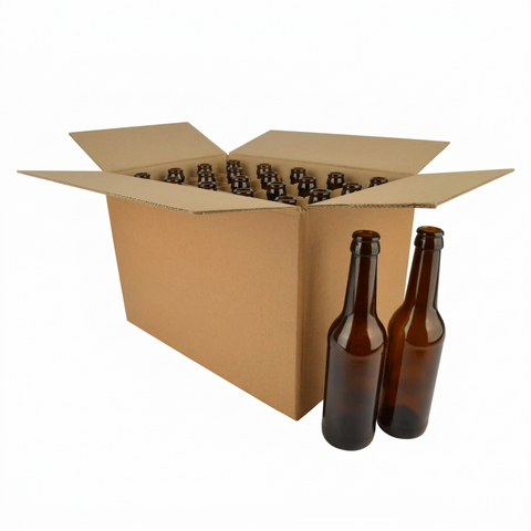 Longneck Beer Bottles 50cl Brown (26mm Crown Cap) - New Glass Bottles for Homebrewing