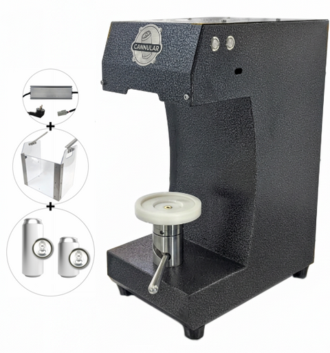 Cannular Complete Canning Starter - Seamer + Transformer + Guard + 96 Cans + Lids