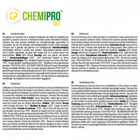 Chemipro DES 5L - No-Rinse Alcohol Disinfectant Spray Refill
