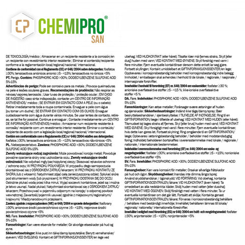 Chemipro SAN – 250 ml High-Foaming Acid Sanitiser