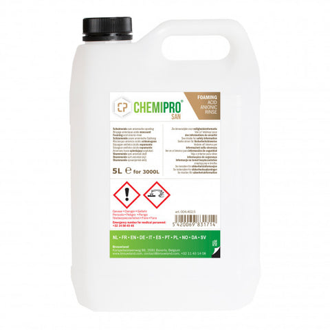 Chemipro SAN 5L - High-Foaming No-Rinse Acid Sanitiser