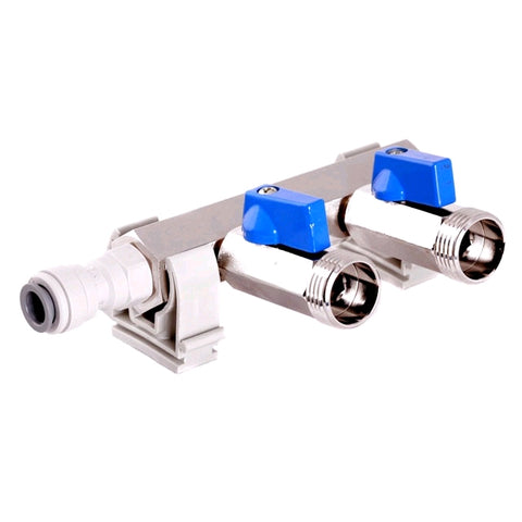CO₂ Divider with 2 Ball Valves — Dual Keg Gas Manifold for Homebrewing