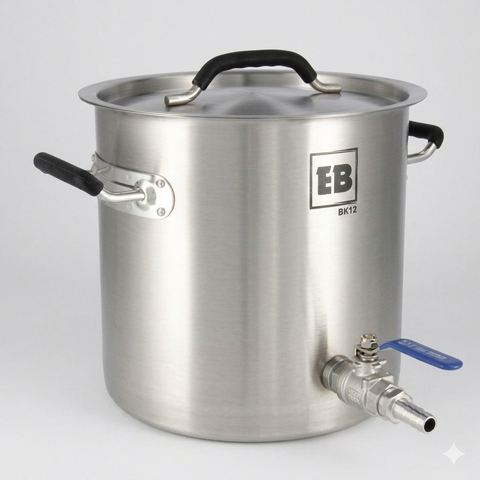 Easybrew Stainless Steel Brew Kettle 12L with Ball Valve — Homebrew Kettle for Small Batch Brewing