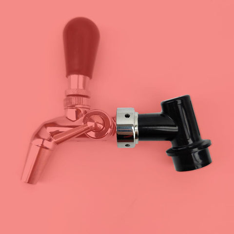 Ball Lock Disconnect (Black/Liquid) With Integrated Tap Shank & Collar
