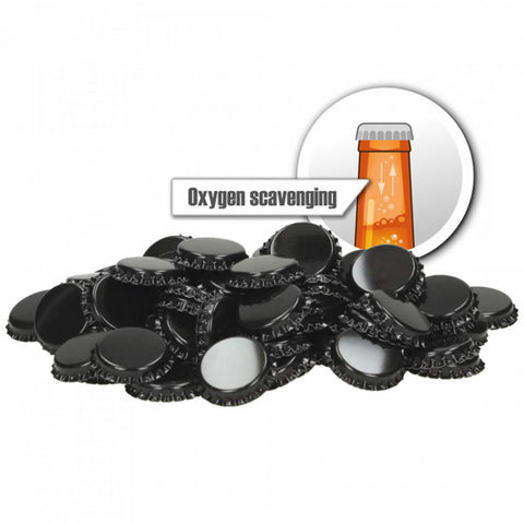 Crown Caps 26 mm Oxygen Scavenging - Black