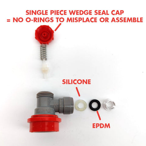 duotight 9.5mm (3.8) Ball Lock Disconnect (Grey + Red Gas)