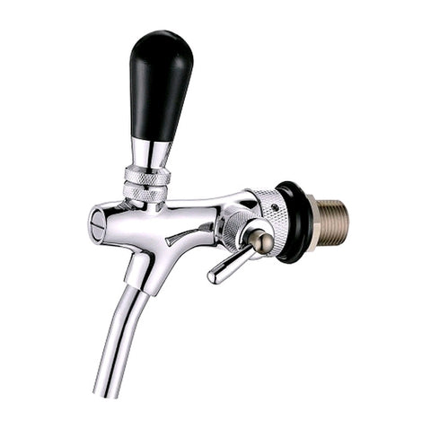 Lindr Compensator Beer Tap Chrome 5/8 BSP thread connection, 65mm length — 7mm Flow Faucet with Side Regulator