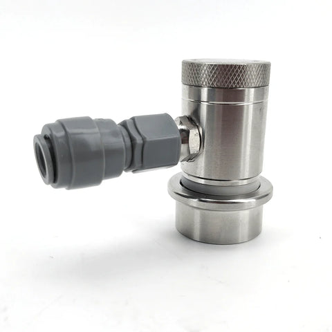 Machined Stainless Steel Ball Lock Disconnect – Gas (Grey) – MFL Thread
