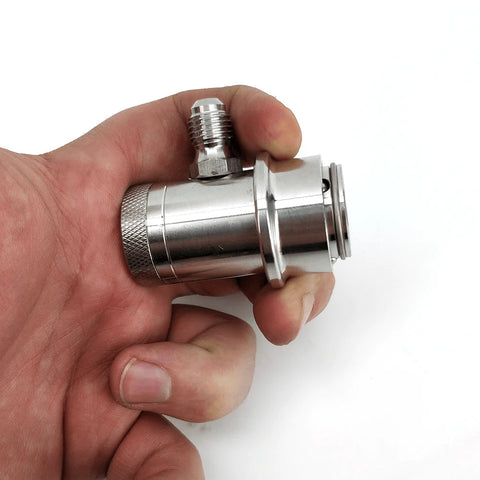 Machined Stainless Steel Ball Lock Disconnect – Gas (Grey) – MFL Thread