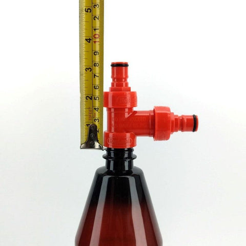 PCO1881 Carbonation Cap Tee Adapter - PET Bottle Mini Keg Connector